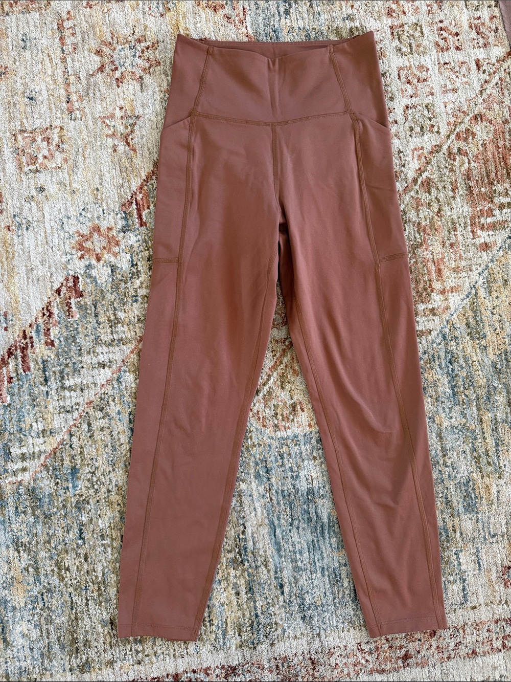 girlfriend collective Rust-Brown High-Waist Leggings